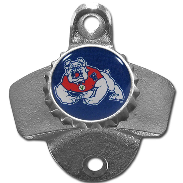 NCAA - Fresno St. Bulldogs Wall Mounted Bottle Opener-Home & Office,Wall Mounted Bottle Openers,College Wall Mounted Bottle Openers-JadeMoghul Inc.