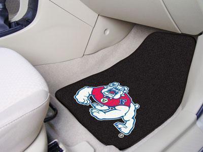 Custom Car Mats NCAA Fresno State 2-pc Carpeted Front Car Mats 17"x27" black