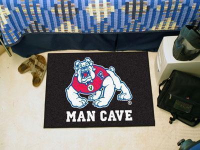 Indoor Outdoor Rugs NCAA Fresno State Man Cave Starter Rug 19"x30" black