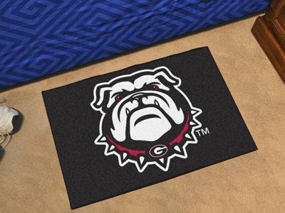 Indoor Outdoor Rugs NCAA Georgia Black Bulldog Starter Rug 19"x30"