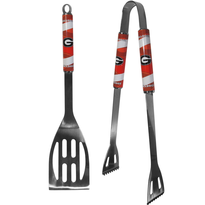 NCAA - Georgia Bulldogs 2 pc Steel BBQ Tool Set-Tailgating & BBQ Accessories,BBQ Tools,2 pc Steel Tool Set,College 2 pc Steel Tool Set-JadeMoghul Inc.