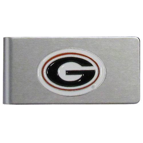 NCAA - Georgia Bulldogs Brushed Metal Money Clip-Wallets & Checkbook Covers,Money Clips,Brushed Money Clips,College Brushed Money Clips-JadeMoghul Inc.