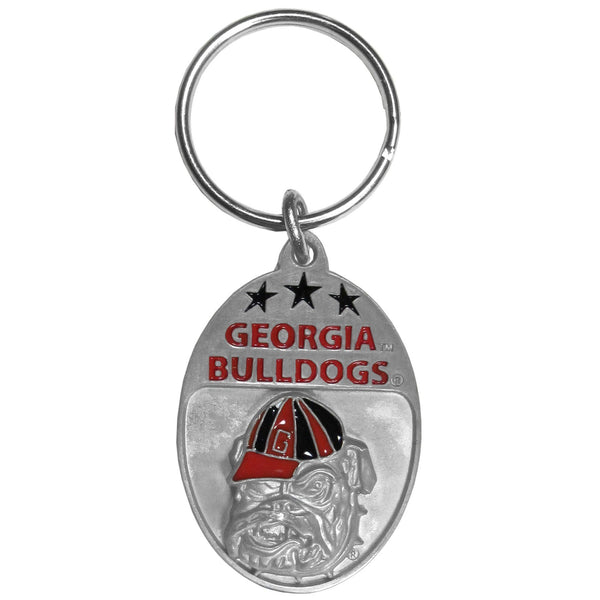 NCAA - Georgia Bulldogs Carved Metal Key Chain-Key Chains,Scultped Metal Key Chains,College Scultped Metal Key Chains-JadeMoghul Inc.