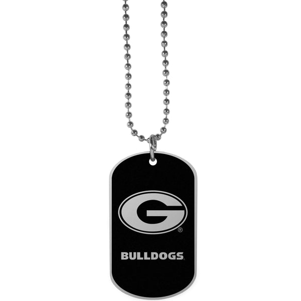 NCAA - Georgia Bulldogs Chrome Tag Necklace-Jewelry & Accessories,Necklaces,Chrome Tag Necklaces,College Chrome Tag Necklaces-JadeMoghul Inc.