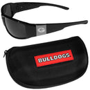 NCAA - Georgia Bulldogs Chrome Wrap Sunglasses and Zippered Carrying Case-Sunglasses, Eyewear & Accessories,Sunglass & Accessory Sets,Chrome Wrap Sunglasses & Zippered Case,College Chrome Wrap Sunglasses & Zippered Case-JadeMoghul Inc.