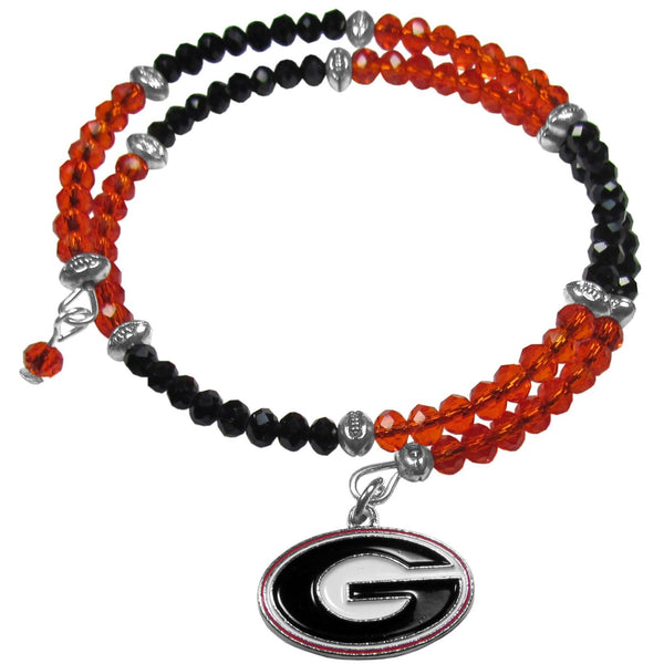 NCAA - Georgia Bulldogs Crystal Memory Wire Bracelet-Jewelry & Accessories,College Jewelry,College Bracelets,Crystal Memory Wire Bracelets-JadeMoghul Inc.