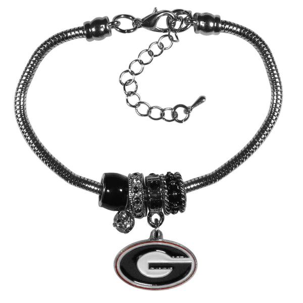 NCAA - Georgia Bulldogs Euro Bead Bracelet-Jewelry & Accessories,Bracelets,Euro Bead Bracelets,College Euro Bead Bracelets-JadeMoghul Inc.