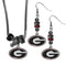 NCAA - Georgia Bulldogs Euro Bead Earrings and Necklace Set-Jewelry & Accessories,College Jewelry,Georgia Bulldogs Jewelry-JadeMoghul Inc.
