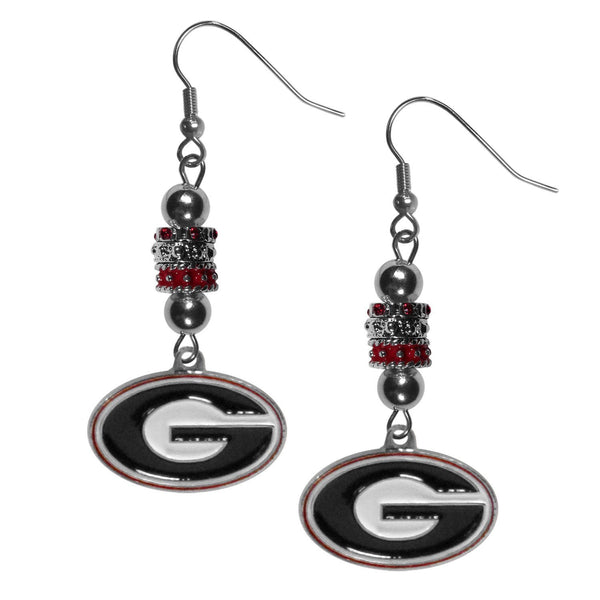 NCAA - Georgia Bulldogs Euro Bead Earrings-Jewelry & Accessories,Earrings,Euro Bead Earrings,College Euro Bead Earrings-JadeMoghul Inc.