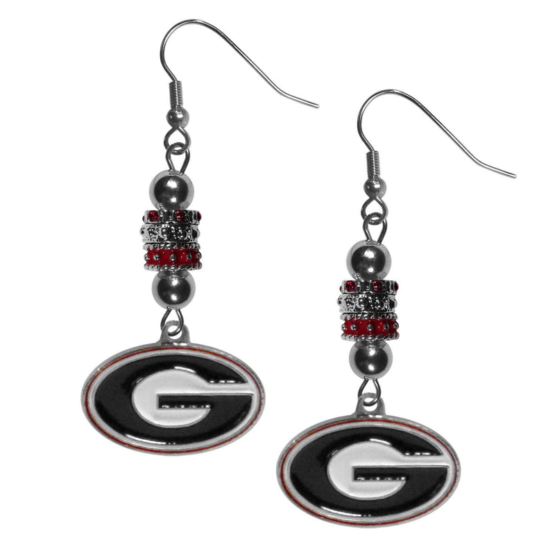 NCAA - Georgia Bulldogs Euro Bead Earrings-Jewelry & Accessories,Earrings,Euro Bead Earrings,College Euro Bead Earrings-JadeMoghul Inc.