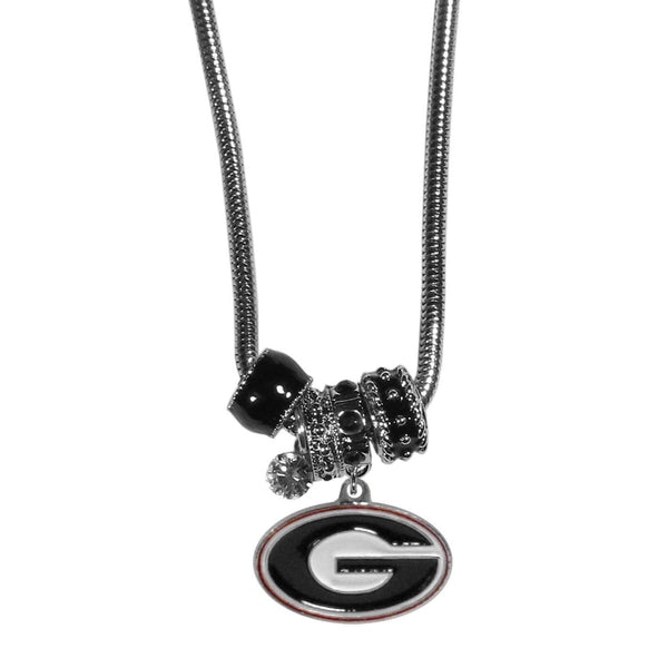 NCAA - Georgia Bulldogs Euro Bead Necklace-Jewelry & Accessories,Necklaces,Euro Bead Necklaces,College Euro Bead Necklaces-JadeMoghul Inc.