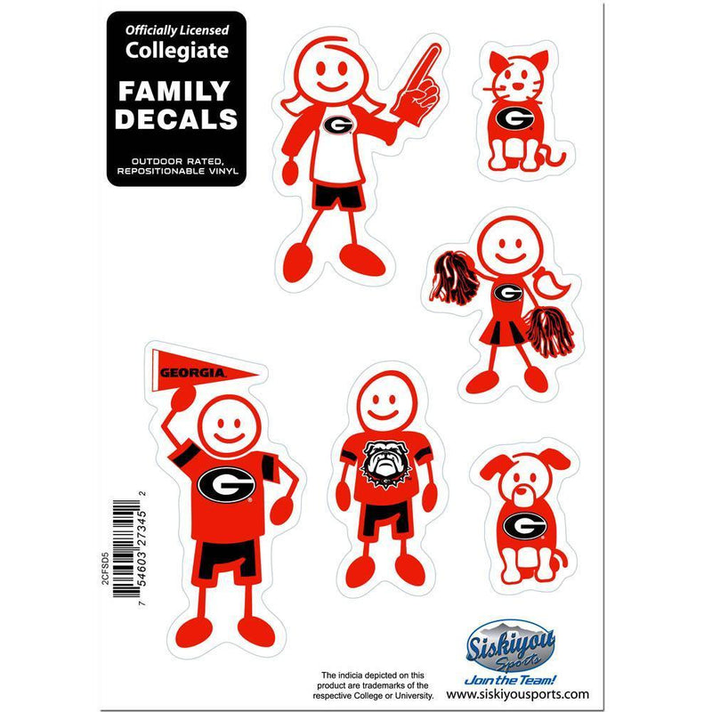 NCAA - Georgia Bulldogs Family Decal Set Small-Automotive Accessories,Decals,Family Character Decals,Small Family Decals,College Small Family Decals-JadeMoghul Inc.