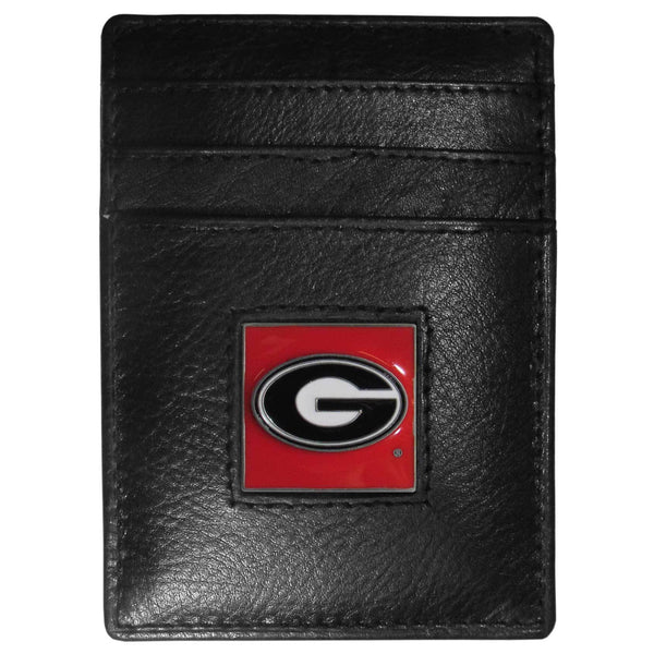 NCAA - Georgia Bulldogs Leather Money Clip/Cardholder-Wallets & Checkbook Covers,Money Clip/Cardholders,Window Box Packaging,College Money Clip/Cardholders-JadeMoghul Inc.