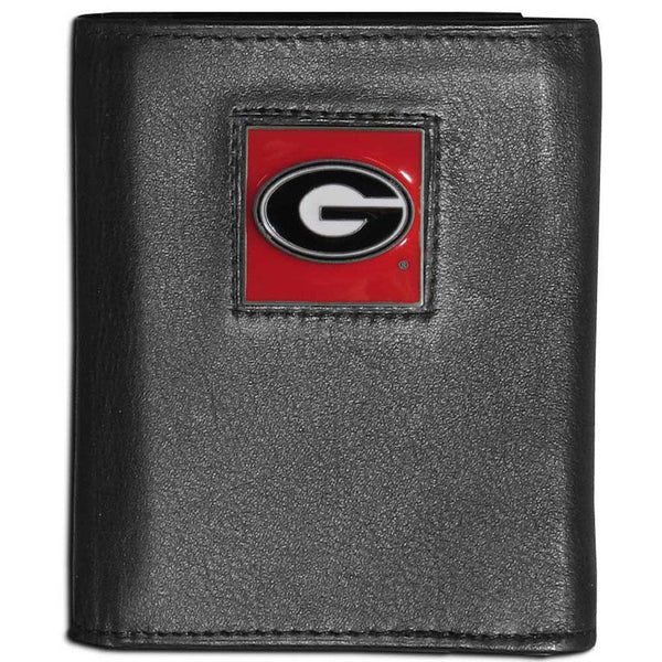 NCAA - Georgia Bulldogs Leather Tri-fold Wallet-Wallets & Checkbook Covers,Tri-fold Wallets,Tri-fold Wallets,College Tri-fold Wallets-JadeMoghul Inc.