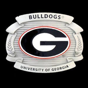 NCAA - Georgia Bulldogs Oversized Belt Buckle-Jewelry & Accessories,Belt Buckles,Over-sized Belt Buckles,College Over-sized Belt Buckles-JadeMoghul Inc.