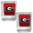 NCAA - Georgia Bulldogs Square Glass Shot Glass Set-Beverage Ware,Shot Glass,Graphic Shot Glass,College Graphic Shot Glass,-JadeMoghul Inc.