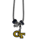 NCAA - Georgia Tech Yellow Jackets Euro Bead Necklace-Jewelry & Accessories,Necklaces,Euro Bead Necklaces,College Euro Bead Necklaces-JadeMoghul Inc.