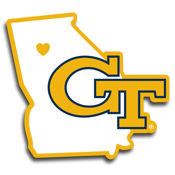 NCAA - Georgia Tech Yellow Jackets Home State Decal-Automotive Accessories,Decals,Home State Decals,College Home State Decals-JadeMoghul Inc.