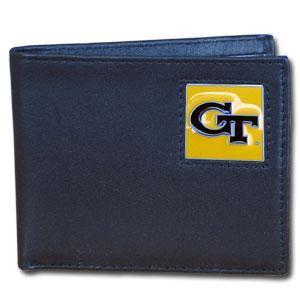 NCAA - Georgia Tech Yellow Jackets Leather Bi-fold Wallet-Wallets & Checkbook Covers,Bi-fold Wallets,Window Box Packaging,College Bi-fold Wallets-JadeMoghul Inc.