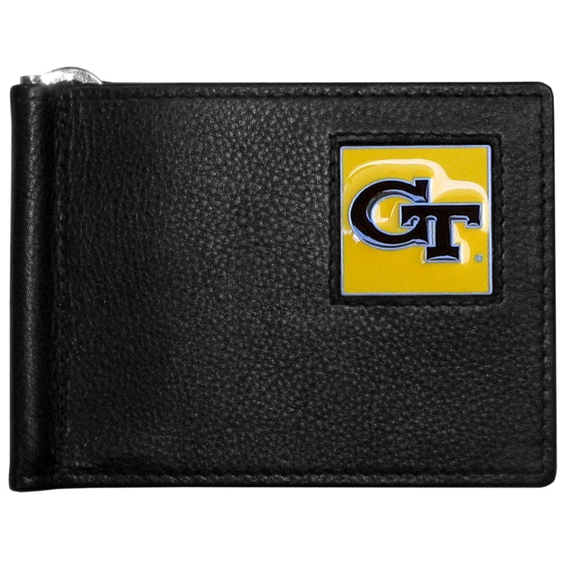 NCAA - Georgia Tech Yellow Jackets Leather Bill Clip Wallet-Wallets & Checkbook Covers,College Wallets,Georgia Tech Yellow Jackets Wallets-JadeMoghul Inc.