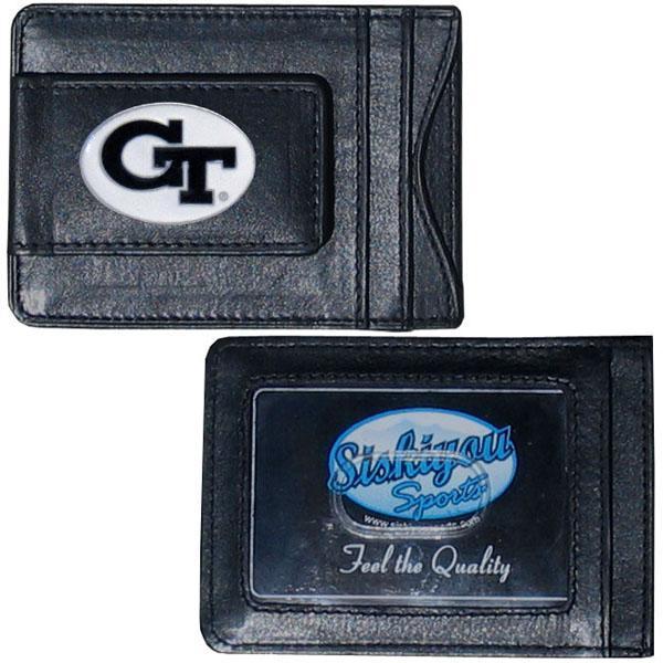 NCAA - Georgia Tech Yellow Jackets Leather Cash & Cardholder-Wallets & Checkbook Covers,Cash & Cardholders,College Cash & Cardholders-JadeMoghul Inc.