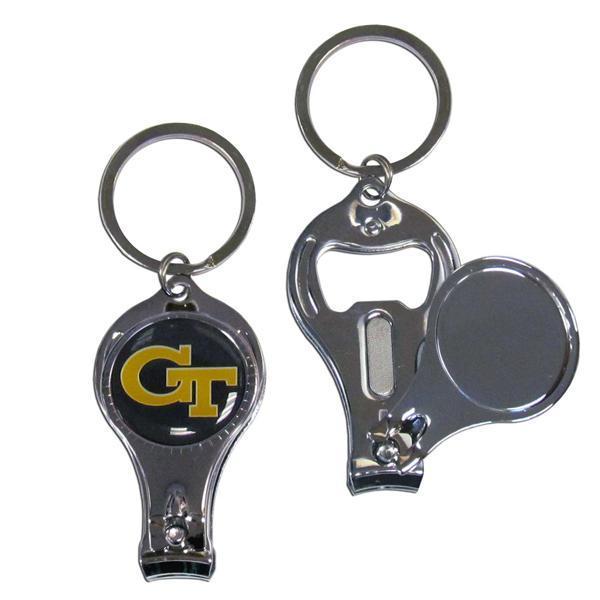 NCAA - Georgia Tech Yellow Jackets Nail Care/Bottle Opener Key Chain-Key Chains,3 in 1 Key Chains,College 3 in 1 Key Chains-JadeMoghul Inc.