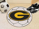 Round Indoor Outdoor Rugs NCAA Grambling State Soccer Ball 27" diameter