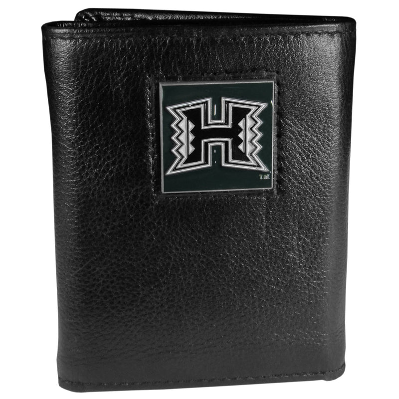 NCAA - Hawaii Warriors Deluxe Leather Tri-fold Wallet-Wallets & Checkbook Covers,Tri-fold Wallets,Deluxe Tri-fold Wallets,Window Box Packaging,College Tri-fold Wallets-JadeMoghul Inc.