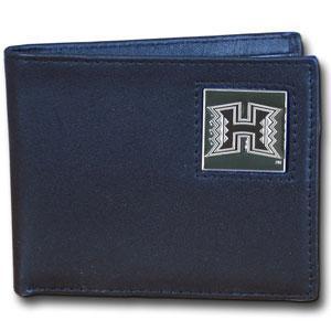 NCAA - Hawaii Warriors Leather Bi-fold Wallet Packaged in Gift Box-Wallets & Checkbook Covers,Bi-fold Wallets,Gift Box Packaging,College Bi-fold Wallets-JadeMoghul Inc.