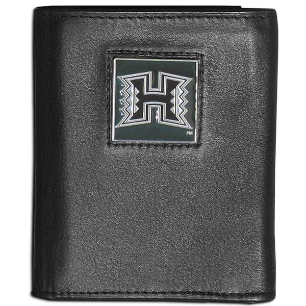 NCAA - Hawaii Warriors Leather Tri-fold Wallet-Wallets & Checkbook Covers,Tri-fold Wallets,Tri-fold Wallets,College Tri-fold Wallets-JadeMoghul Inc.