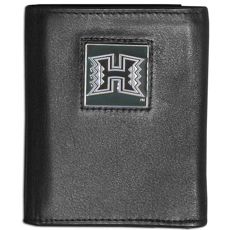 NCAA - Hawaii Warriors Leather Tri-fold Wallet-Wallets & Checkbook Covers,Tri-fold Wallets,Tri-fold Wallets,College Tri-fold Wallets-JadeMoghul Inc.