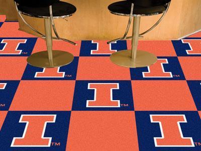 Carpet Flooring NCAA Illinois 18"x18" Carpet Tiles