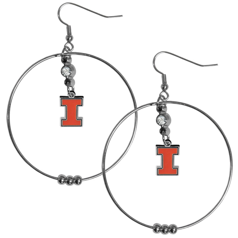 NCAA - Illinois Fighting Illini 2 Inch Hoop Earrings-Jewelry & Accessories,Earrings,2 inch Hoop Earrings,College Hoop Earrings-JadeMoghul Inc.