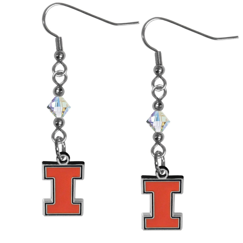 NCAA - Illinois Fighting Illini Crystal Dangle Earrings-Jewelry & Accessories,Earrings,Crystal Dangle Earrings,College Crystal Earrings-JadeMoghul Inc.
