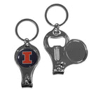 NCAA - Illinois Fighting Illini Nail Care/Bottle Opener Key Chain-Key Chains,3 in 1 Key Chains,College 3 in 1 Key Chains-JadeMoghul Inc.