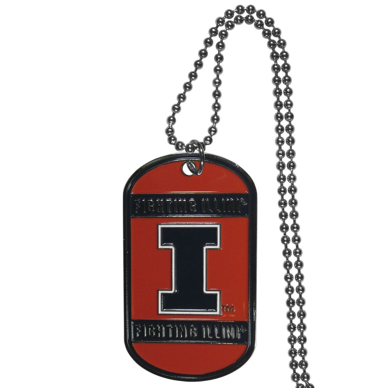 NCAA - Illinois Fighting Illini Tag Necklace-Jewelry & Accessories,Necklaces,Tag Necklaces,College Tag Necklaces-JadeMoghul Inc.