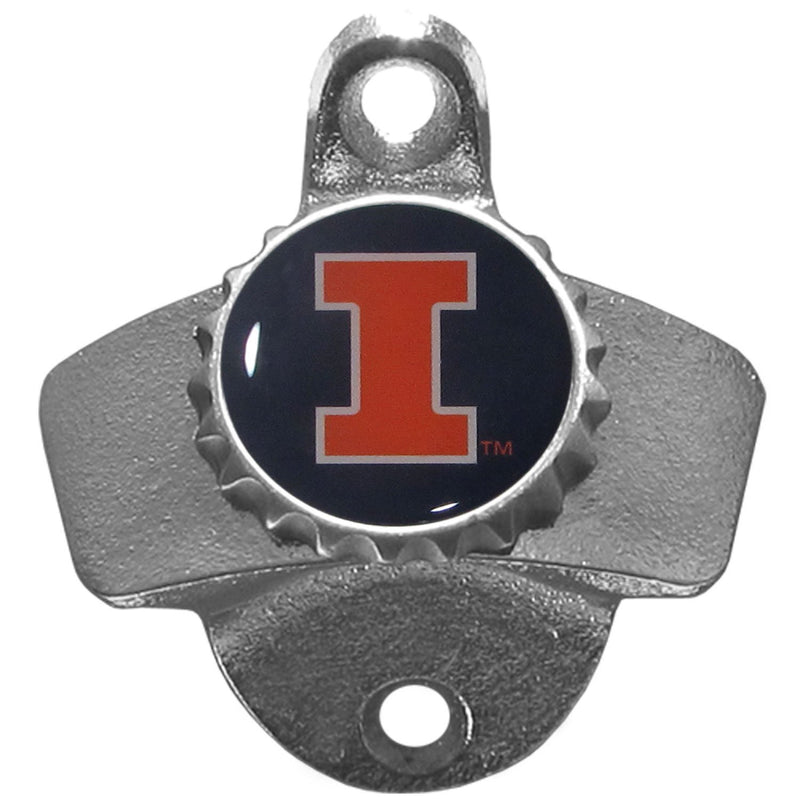 NCAA - Illinois Fighting Illini Wall Mounted Bottle Opener-Home & Office,Wall Mounted Bottle Openers,College Wall Mounted Bottle Openers-JadeMoghul Inc.