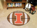 Round Rugs For Sale NCAA Illinois Football Ball Rug 20.5"x32.5"