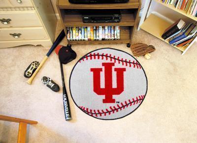 Round Area Rugs NCAA Indiana Baseball Mat 27" diameter