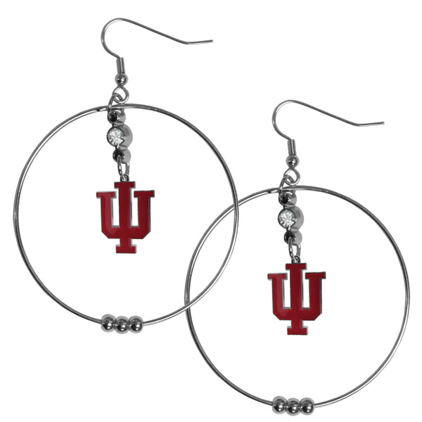 NCAA - Indiana Hoosiers 2 Inch Hoop Earrings-Jewelry & Accessories,Earrings,2 inch Hoop Earrings,College Hoop Earrings-JadeMoghul Inc.