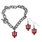 NCAA - Indiana Hoosiers Chain Bracelet and Dangle Earring Set-Jewelry & Accessories,College Jewelry,Indiana Hoosiers Jewelry-JadeMoghul Inc.