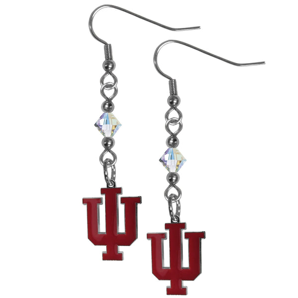NCAA - Indiana Hoosiers Crystal Dangle Earrings-Jewelry & Accessories,Earrings,Crystal Dangle Earrings,College Crystal Earrings-JadeMoghul Inc.