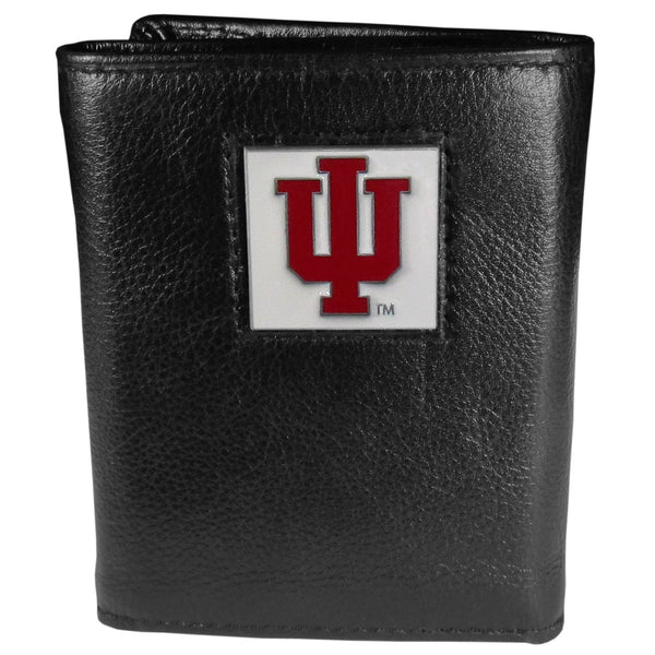 NCAA - Indiana Hoosiers Deluxe Leather Tri-fold Wallet-Wallets & Checkbook Covers,Tri-fold Wallets,Deluxe Tri-fold Wallets,Window Box Packaging,College Tri-fold Wallets-JadeMoghul Inc.
