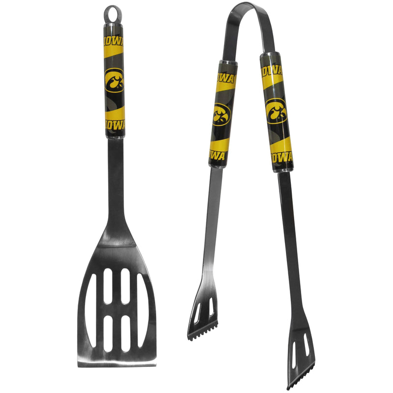 NCAA - Iowa Hawkeyes 2 pc Steel BBQ Tool Set-Tailgating & BBQ Accessories,BBQ Tools,2 pc Steel Tool Set,College 2 pc Steel Tool Set-JadeMoghul Inc.