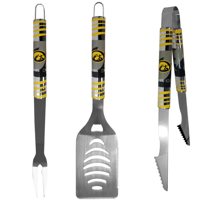 NCAA - Iowa Hawkeyes 3 pc Tailgater BBQ Set-Tailgating & BBQ Accessories,BBQ Tools,3 pc Tailgater Tool Set,College 3 pc Tailgater Tool Set-JadeMoghul Inc.