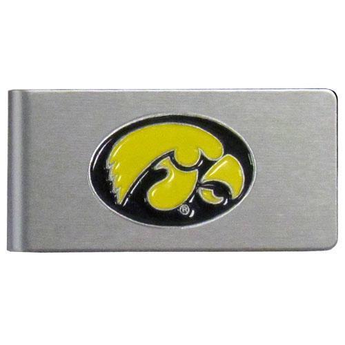 NCAA - Iowa Hawkeyes Brushed Metal Money Clip-Wallets & Checkbook Covers,Money Clips,Brushed Money Clips,College Brushed Money Clips-JadeMoghul Inc.