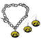 NCAA - Iowa Hawkeyes Chain Bracelet and Dangle Earring Set-Jewelry & Accessories,College Jewelry,Iowa Hawkeyes Jewelry-JadeMoghul Inc.