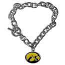 NCAA - Iowa Hawkeyes Charm Chain Bracelet-Jewelry & Accessories,Bracelets,Charm Chain Bracelets,College Charm Chain Bracelets-JadeMoghul Inc.