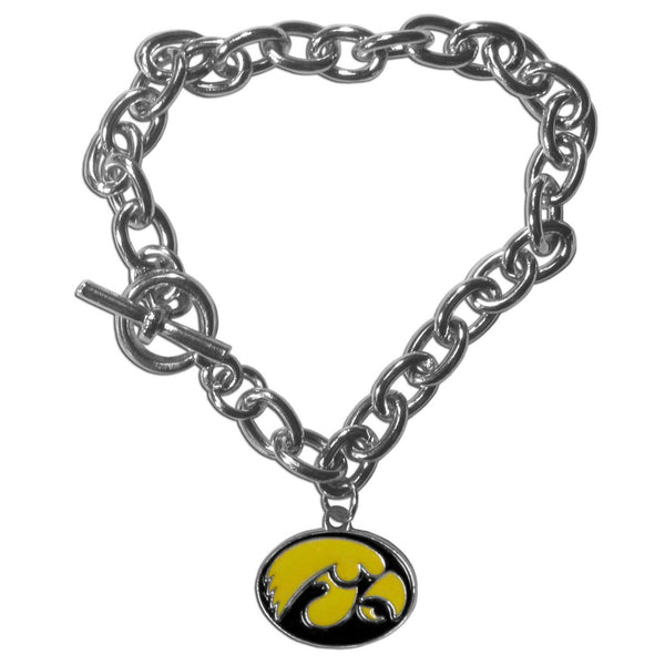 NCAA - Iowa Hawkeyes Charm Chain Bracelet-Jewelry & Accessories,Bracelets,Charm Chain Bracelets,College Charm Chain Bracelets-JadeMoghul Inc.