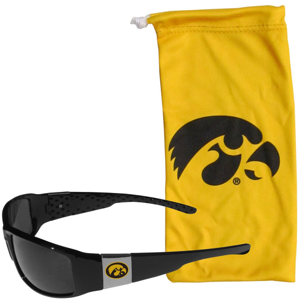 NCAA - Iowa Hawkeyes Chrome Wrap Sunglasses and Bag-Sunglasses, Eyewear & Accessories,College Eyewear,Iowa Hawkeyes Eyewear-JadeMoghul Inc.